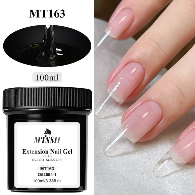 100ml Clear White Pink Extension Nail Gel UV LED Cured Builder Nail Gel Acrylic French Nail Art Semi Permanent UV Gel Varnish
