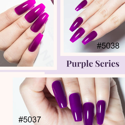 RG 15ml 17 Colors Purple Series Nail Gel Polish Semi-permanent Rich Violet Nail Polish Purple Glitter Gel Varnish For Manicure