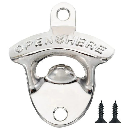 Zinc Alloy Wall Bottle Opener Kitchen Bottle Opener Retro Alloy Wall Mounted with Screws Party Antique Beer Bottle Opener