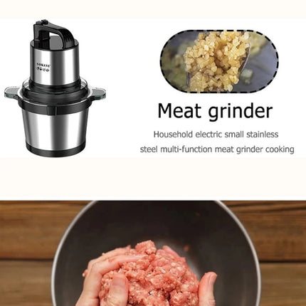 1pc electric kitchen knife with stainless steel bowl, 2 speed meat grinder with 4 blades for meat and onions.