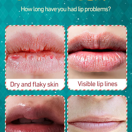 SADOER Christmas Moisturizing Lipstick Anti Wrinkles Hydrating Repair Nourishing Plump Lips Lip Balm Lip Plumper Skin Care