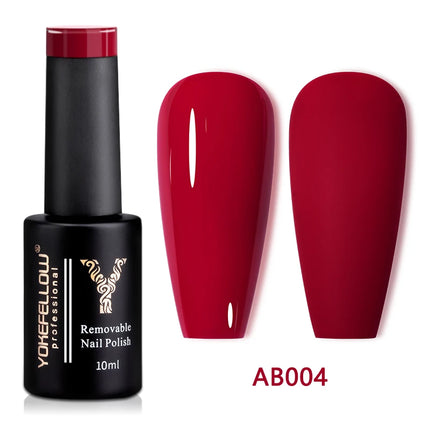 YOKEFELLOW 10ml Jelly Nude Gel Nail Polish High Quality Translucent Pink Nail Gel Varnish Soak Off UV Gel Polish Long Lasting