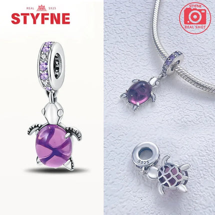 Charms 925 Silver Sea Turtle Series Charm Colorful Beads Fit Original Bracelet Diy Fine Jewelry Making Gifts for Women