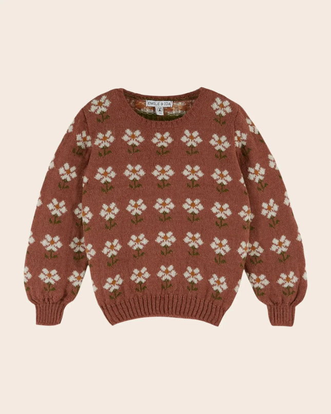 Autumn Winter New Fashionable Casual Flower Jumpsuit Girls' Corduroy Dress Pullover Knitted Sweater Children's Clothing Set