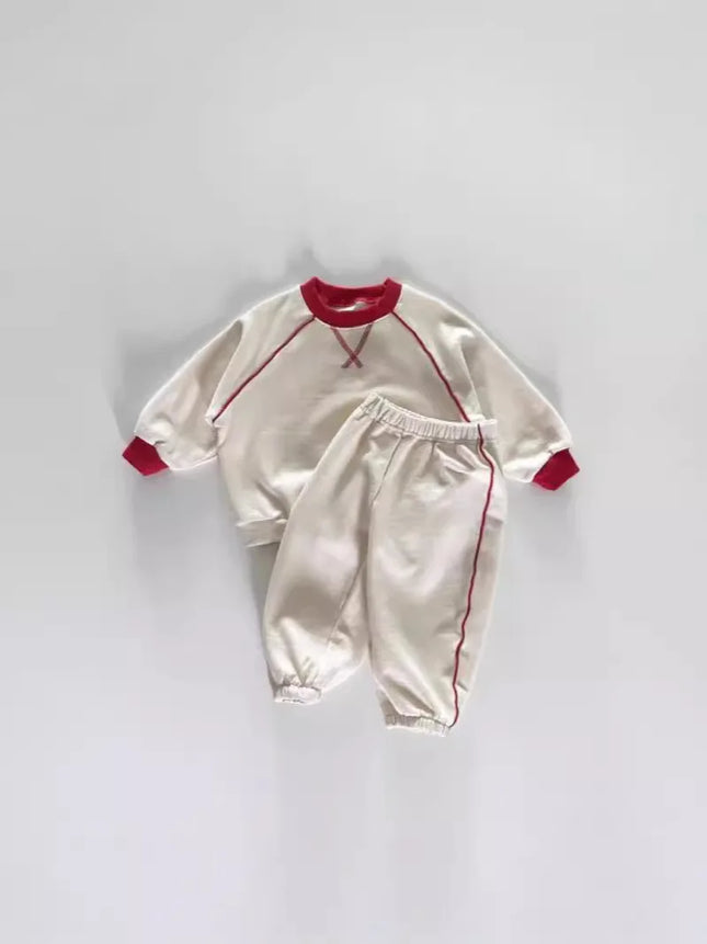 2025 Autumn New Baby Long Sleeve Clothes Set Infant Boys Solid Versatile Sweatshirt Suit Girls Casual Sports Set Kids Outfits
