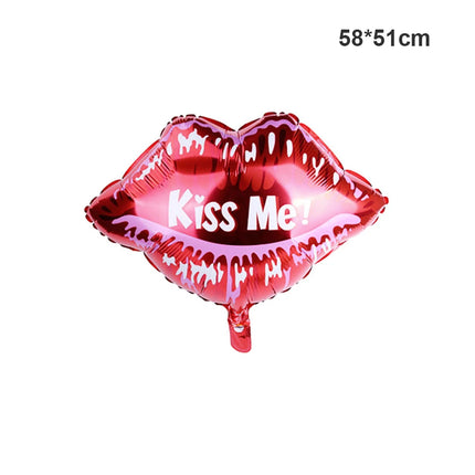 Lipstick Balloon Large Lip Heart Foil Balloons for Spa Makeup Girl's Party Decors Bridal Shower Wedding Valentine's Day Supplies