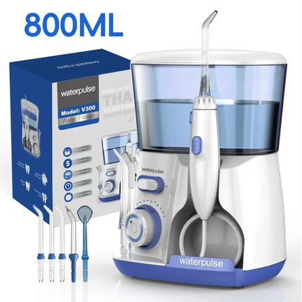 2026New V300G Oral Irrigator 5pcs Tips Dental Water Flosser Electric Cleaner 800ml Oral Hygiene Dental Flosser for Oral Care