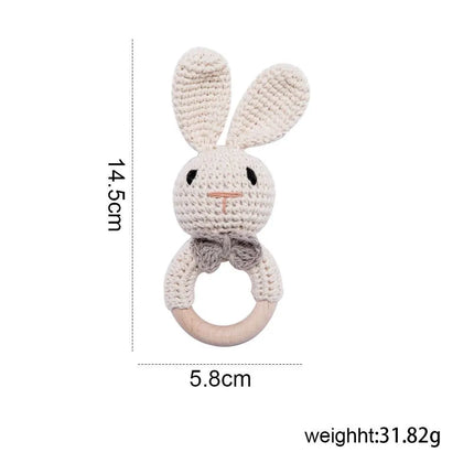 Soft Appease Towel Baby Rattle Crochet Animals Toy Soothe Reassure Sleeping Blankie Towel Lathe Hanging Educational Toddler Toys