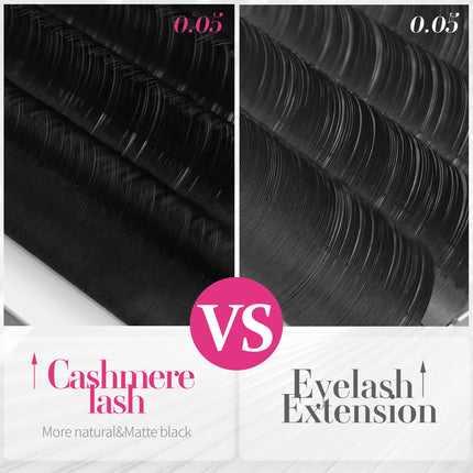 ABONNIE Cashmere Individual Eyelash Extension Classic Lashes Extensions Trays Matte Black Soft Mink False Eyelashes