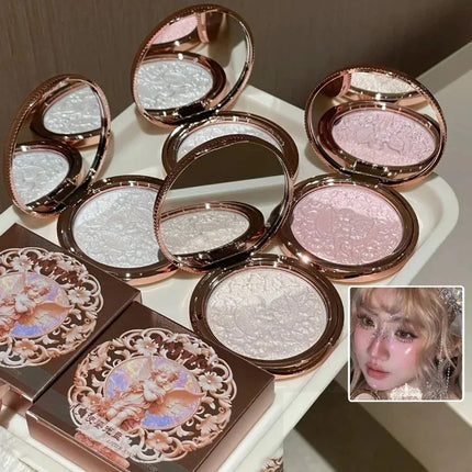 Diamond High gloss Highlighter Palette powder Natural Long-lasting Brighten Contour Radiant Skin Multi-Use Face Eye Cheek Makeup