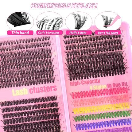640/600/256/192PCS Large-Capacity Colored 30D 40D 50D & 80D Fluffy Eyelashes – Soft Volume, Natural Look, Waterproof Lightweight