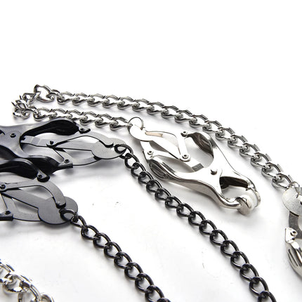 Metal Stimulator Breast Nipple Stainless Steel Clamps With Chain Clips Female Men Nipple Rings Exotic Accessories