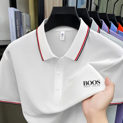Men's summer new hot selling short sleeved printed logo high-end casual breathable fashion polo shirt comfortable T-shirt top