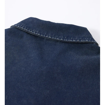ZODF Retro Summer Boxyfit Man Washed Polo T Shirts Unisex 280gsm Distressed Loose Turn Down Collar Cotton T-Shirt HY1231