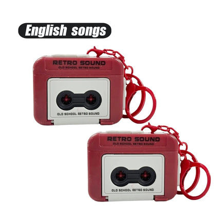 Retro Mini Recorder Player Keyring New Style Funny Record Players Keychain Suprise Gift Supplies Car Keychain