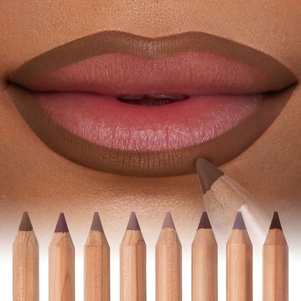 Pudaier Waterproof Matte Lip Liner Long Lasting Lip Contour 2.0 Smooth Easy To Color Pencil With Sharpener