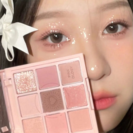 DIKALU Nine Color Eyeshadow Tray Nine Palace Grid Matte Pearl Summer Milk Tea Purple Peach Pink Fresh Niche
