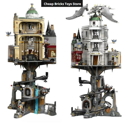 Cheapest DIY 4803Pcs Requiring Assembly Wizarding Bank Collectors Edition Building Block Model Birthday Christmas Gifts