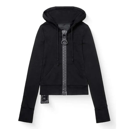 Y2K street Harajuku loose oversized zipper multi-pocket hoodie American fashion trend solid color oversized hoodie for women