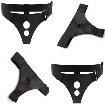 【AD】Men Strap On Dildo Panties Wearable Hollow PU Leather Penis Lengthen Sleeve Strapon Harness Belt For Man Sex Toys For Woman