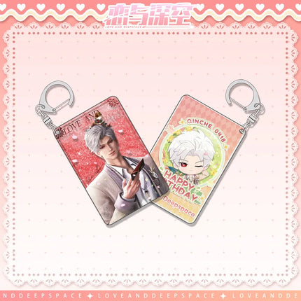 Love and Deepspace Sylus Acrylic Stand Keychain Brooch Figure Caleb Keyring Badge Flowing Sand Ticket Root Bookmark Desk Decor