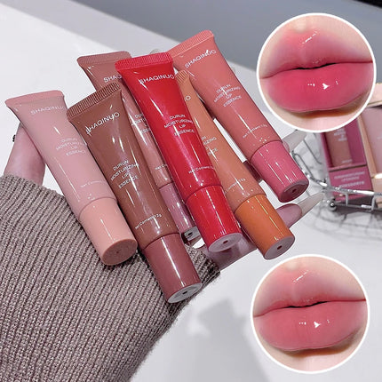 Lip Glowy Lightweight Hydration Balm Shea Butter Glaze Craze Tinted Polypeptide Lip Gloss Serum Fruit Donut Lip Oil Care