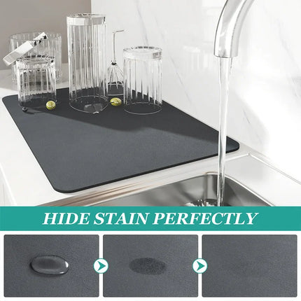 Super Absorbent Kitchen Tableware Impermeable Drainage Mat Heat Insulation Non-slip Pad Tableware Mats Coffee Dish Drying Mat