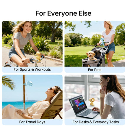 JISULIFE Mini Stroller Fan Portable Clip On Battery Operated with Night Light, 5 Speeds LED Display, Removable Flexible Stand