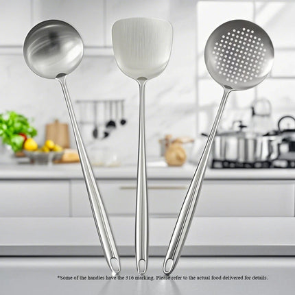 Food Stainless Steel Wok Spatula Metal kitchen utensils Slotted Turner Spoon Ladle Cooking Tools Utensil Set Kitchen Accessories