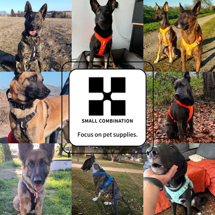 SMALL COMBINATION Large Dog Collar Harness and Leash Sets No-Pull Reflective Medium Dog Chest Vest Pet German Shepherd Training