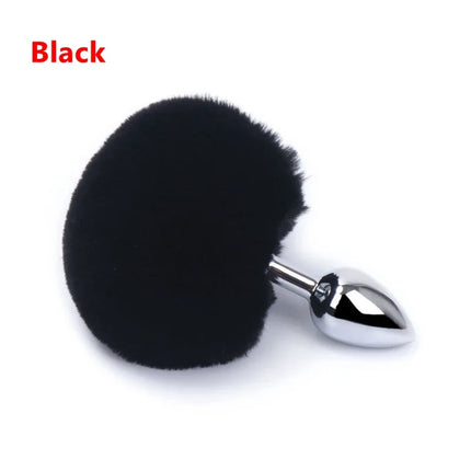 BDSM Stainless Steel Rabbit Tail Butt Plug – 7 Colors Detachable Bunny Anal Plug for Women Men, Adult Sex Toys Gift for Couples