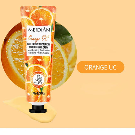 Five piece fruit scented hand cream for moisturizing and long-lasting fragrance retention. Hand care mask cream