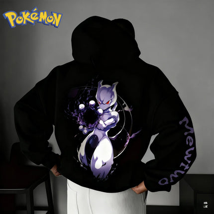 Pokémon Anime Mewtwo Co Branded Hoodie  Spring/Autumn New Street Hip Hop Men's and Women's Daily Casual Parent Child Top