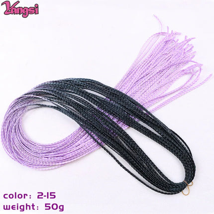 Full Star 30 Inch Synthetic Zizi Braids Thin Box Braids Hair Extensions Brown Pink Blue Red 613 Ombre Box Crochet Braiding Hair