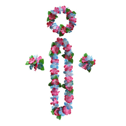 4pcs/lot Hawaiian Leis Garland Artificial Necklace Flowers Leis Party Supplies DIY Beach Fun wreath
