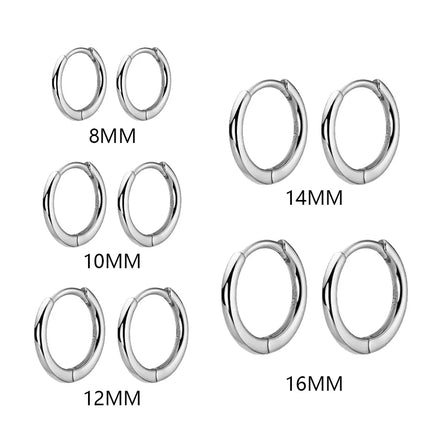 1 pair Women/Man Stainless Steel Small Hoops Earring Piercing Ear Cartilage Tragus Simple Thin Circle Anti-allergic Ear Buckle
