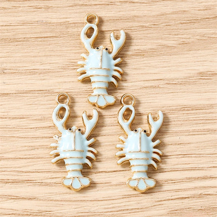 10pcs Cute Mix Marine Life Charms Enamel Starfish Lobster Crab Charms Pendants for Jewelry Making Necklaces Earrings DIY Gifts
