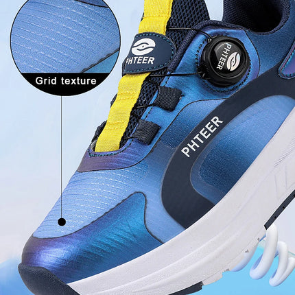 Kids Two Wheels Roller Skating Shoes with Light Magic Stick Walking Shoes, Detachable Wheels Roller Skate Shoes for Teenagers