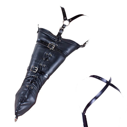 BDSM Leather Armbinder Restraint Fetish Bondage Handcuff Ankle Cuff Hood Mask Adult Game Set Erotic Accessorie Sex Toy for Women