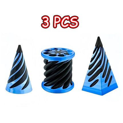 3D Printed Spiral Cone Fidgeting Toy Rotating Animal Pyramid Passthrough Sculpture Antistress Anxiety Relieving Game Adults Toys