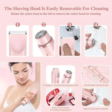 Electric Shaver for Women Portable Mini Rechargeable Epilator Female Painless Electric Razor Women's Dual Head Bikini Trimmer