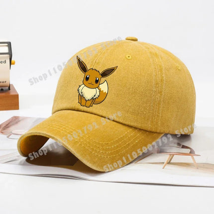 Pokemon Baseball Caps Pikachu Kawaii Anime Figures Sunshade Hats Summer Outdoor Parent-Child Sunhat Trendy Duck Tongue Cap Gift