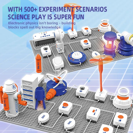 Children's Science Experiment Set Electronic Building Blocks Physics Circuit Assembly Educational Learning Toy Gift
