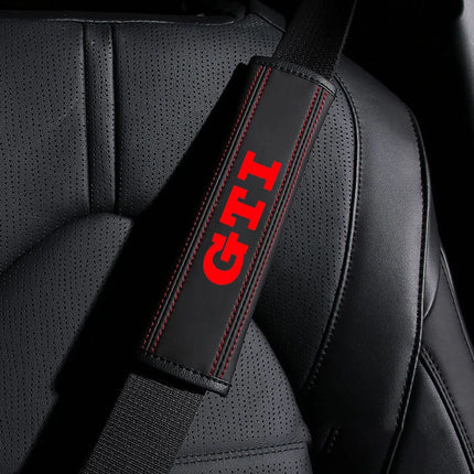2Pcs Leather Seat Belt Shoulder Cover Protection Pads for VW Volkswagen GTI Polo CC Golf Passat Tiguan Touareg Taigo Caddy Jetta