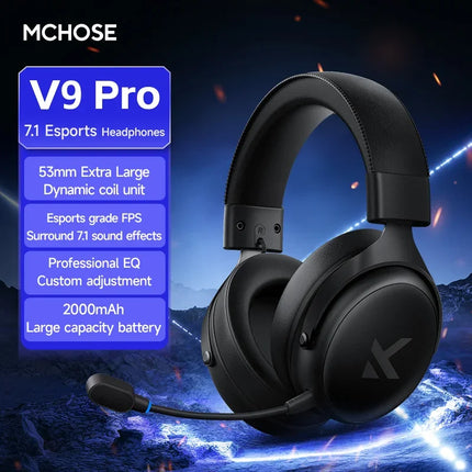 MCHOSE V9 Pro Gaming Headset Wireless 7.1 Channel Surround Sound Three Mode Low Latency Noise Canceling Mic for PS5 PC SWITCH
