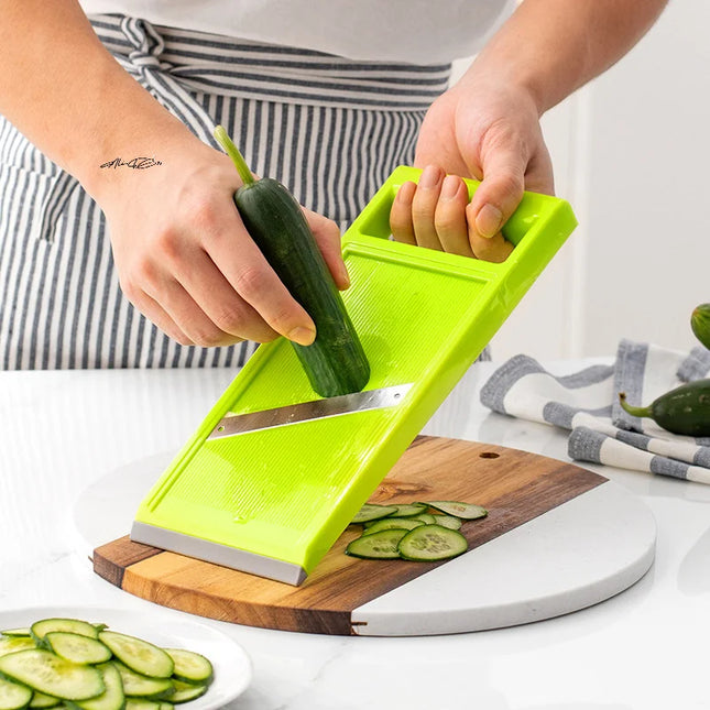 Multifunctional Vegetable Cutter Steel Blade Mandoline Slicer Potato Peeler Carrot Cheese Grater Kitchen Accessory Tool