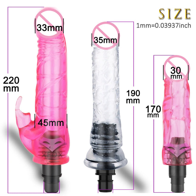 Vibrators False penis for FemaleMassage Gun Head Crystal Adult Massage gun accesorie silicone heads for Fascia gun percussion