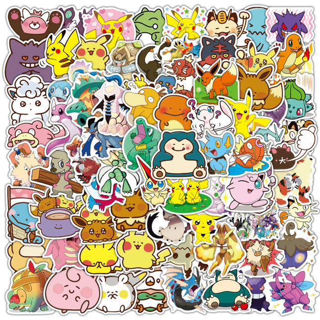 10/30/50/100pcs Pokemon Art Graffiti Stickers Classic Cartoon Decal DIY Motorcycle Helmet Guitar Waterproof Cute Pikachu Sticker
