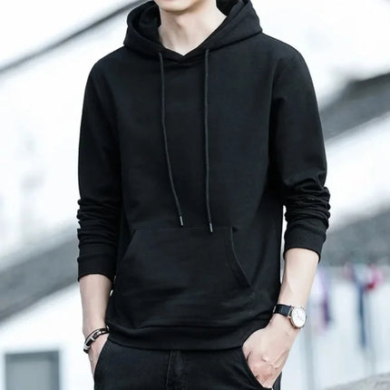 Masculino Cor Sólida Com Capuz Suéteres Masculino Camisola De Lã Quente Moda Roupas De Rua Solta Respirável  Hoodie Men