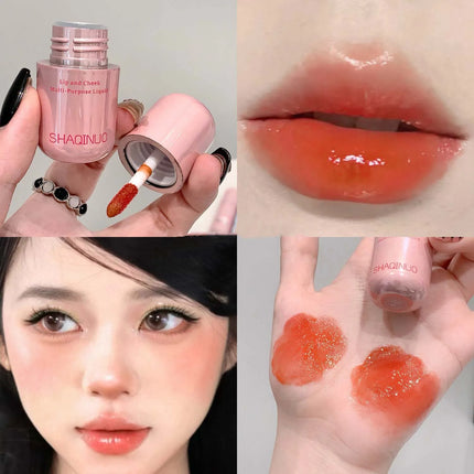 Lasting Waterproof Moisturizing Plump Lip Gloss Mirror Effect Lip Color Water Gloss Ice Clear Peach Pink Lip Glaze Korean Makeup